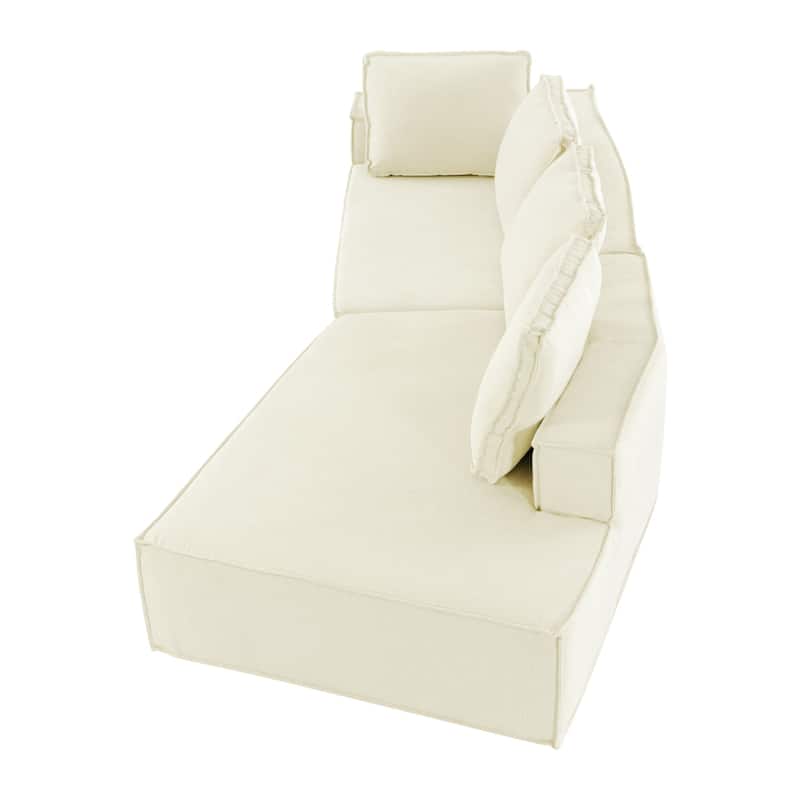 125" Stylish 4-Seater Chaise Lounge Sofa, Modern Indoor Sleeper for Cozy Living Room Relaxation
