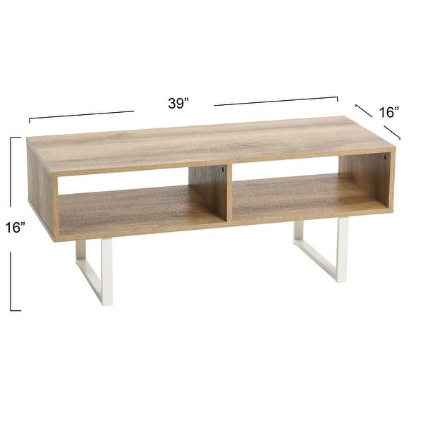 dimension image slide 1 of 4, Household Essentials Rectangular TV Stand Coffee Table and Storage - 15.8"L x 39.4"W x 15.8"H