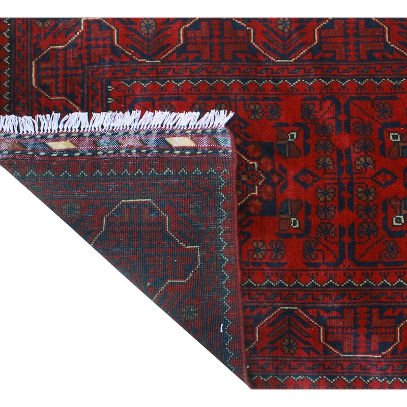 Khamyab Rehoie Red/Navy Runner - 2'7" x 19'3"