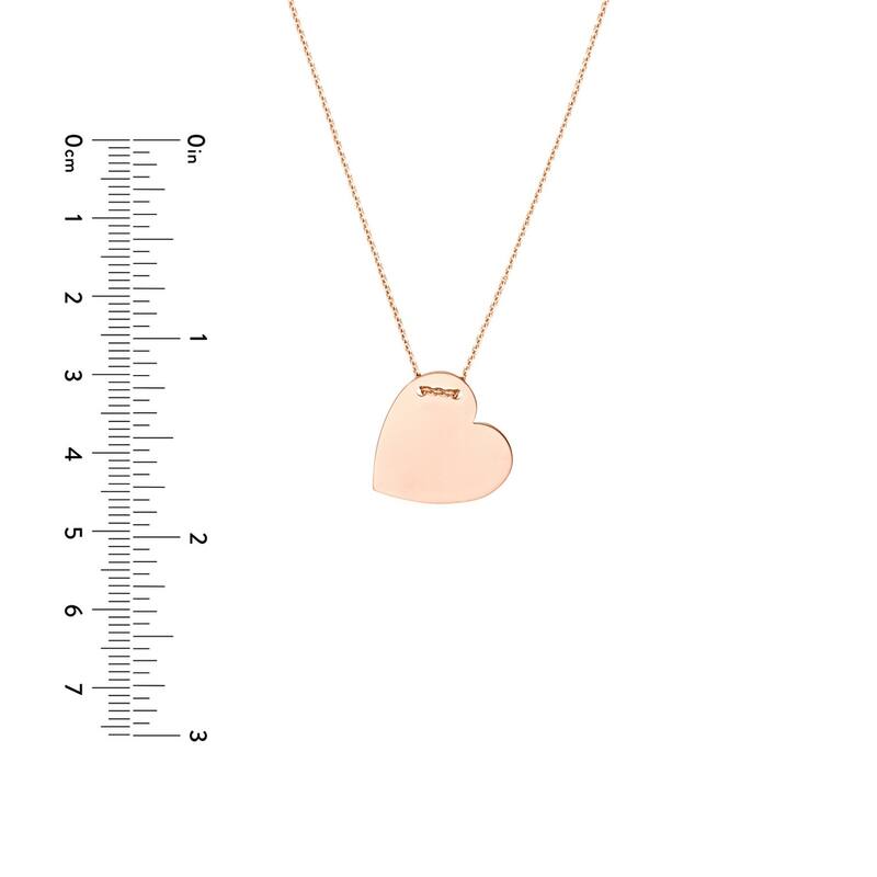 Curata 14k Yellow, Rose or White Gold Love Heart Name Plate Necklace, 18"