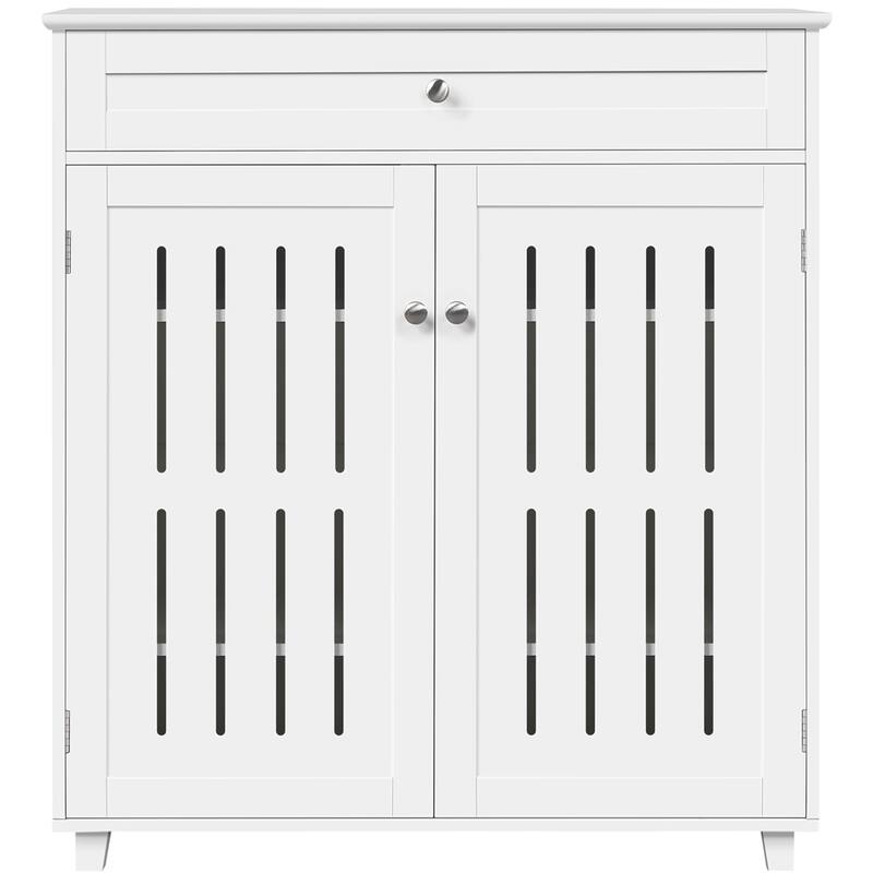 Yaheetech 4 Tier Shoe Storage Cabinet 1 Drawer Closed Adjustable Shoes Rack - 31 x 15 x 34'' (L x W x H) - White