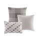 Madison Park Signature Essence Gray Cotton Clip Jacquard Comforter Set