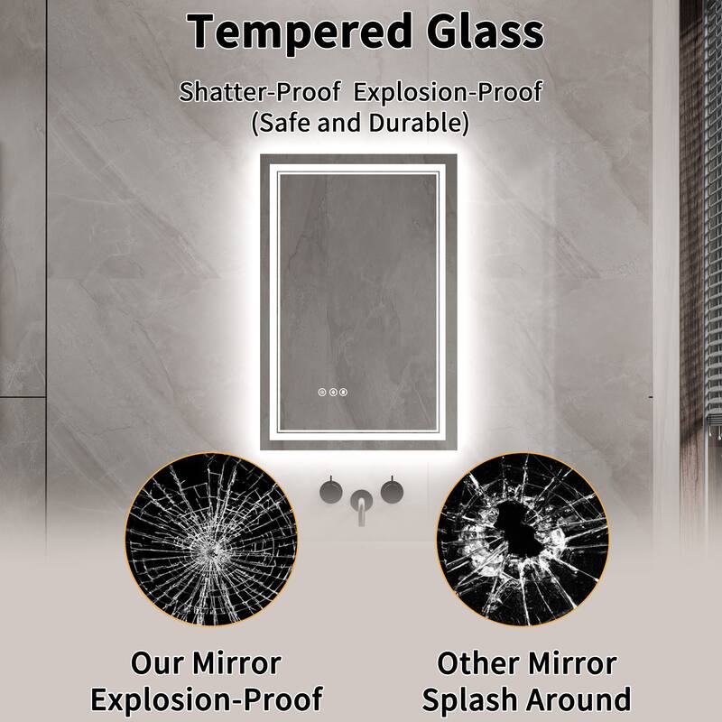 Modland Small Size LED Bathroom Mirror Back & Front Lighted Anti-Fog