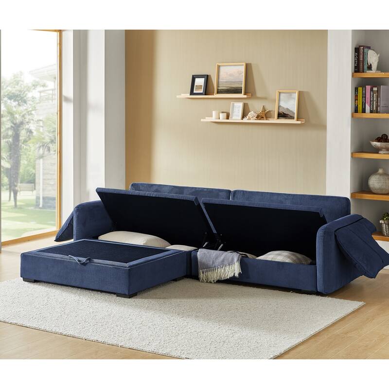 Cesare Modern 2-Piece Reversible Cushions Sectional with Storage by HULALA HOME