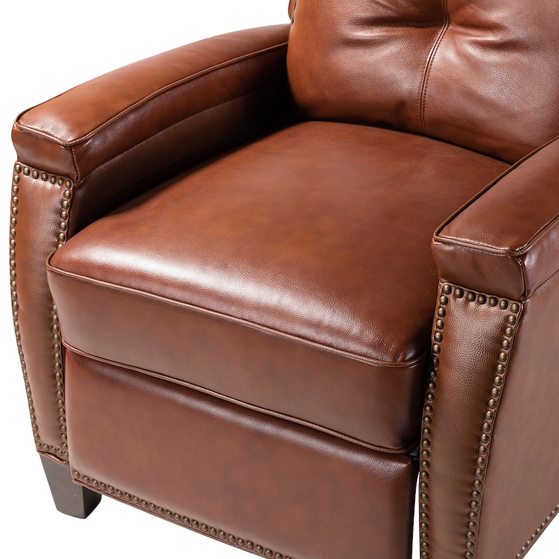 Gaspar Mid-Century Modern Pushback Recliner with Nailhead Trim by HULALA HOME