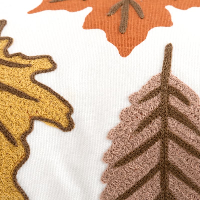 Rizzy Home Botanical Fall Leaves Printed Throw Pillow