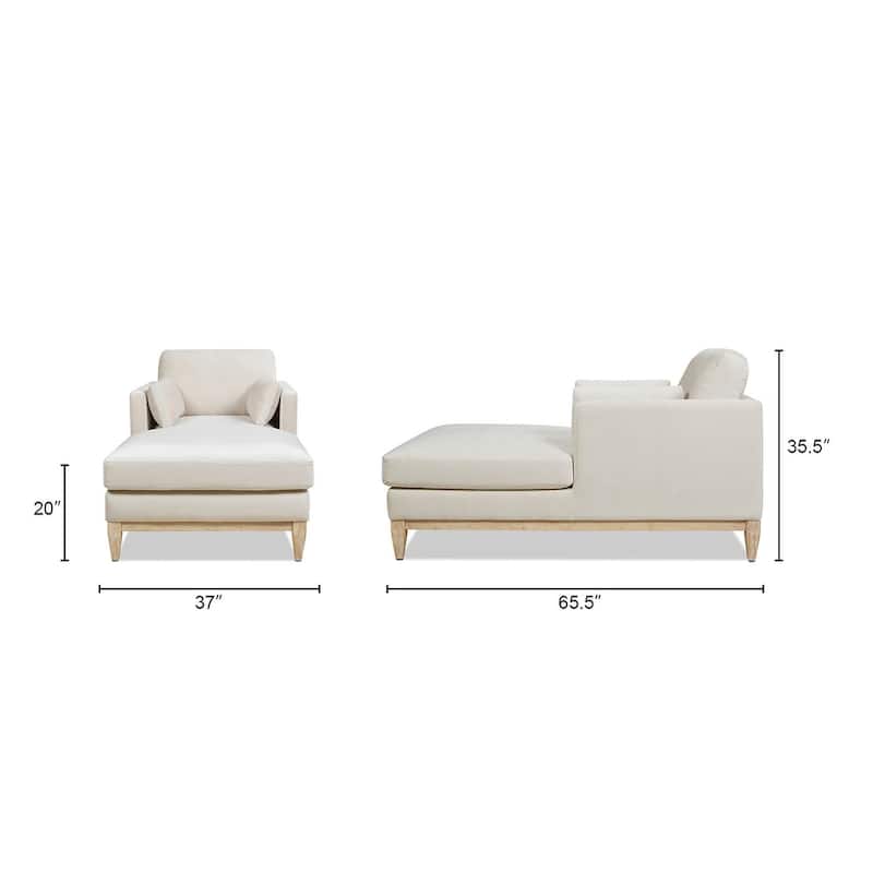 Knox 65" Modern Farmhouse Performance Velvet Chaise Lounge Chair