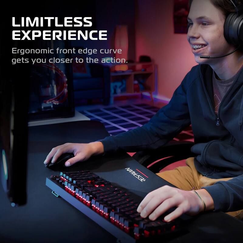 RESPAWN Gaming Desk - Computer Desk with Mouse Pad, PC Workstation Home Office Gaming Table