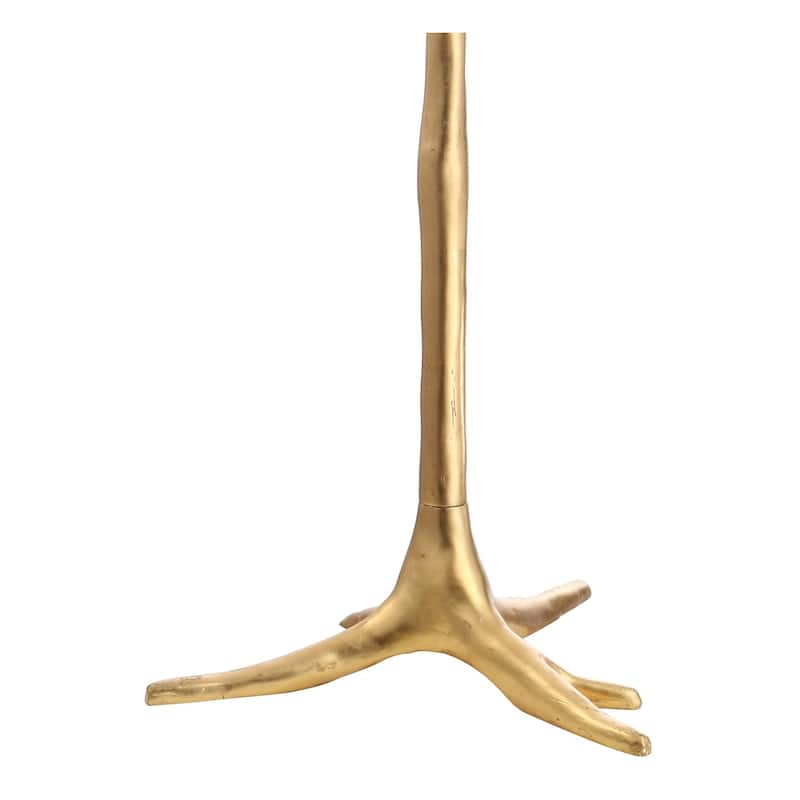 Selina 63.5" Faux Bois Resin LED Floor Lamp, Gold Leaf by JONATHAN Y