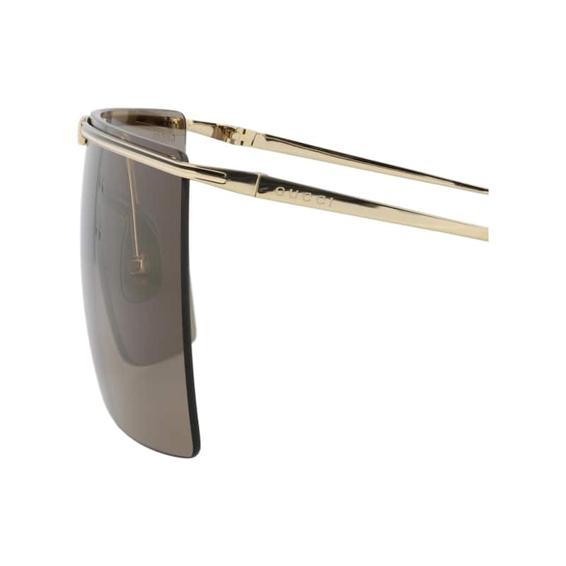 Gucci Shield-Frame Metal Sunglasses