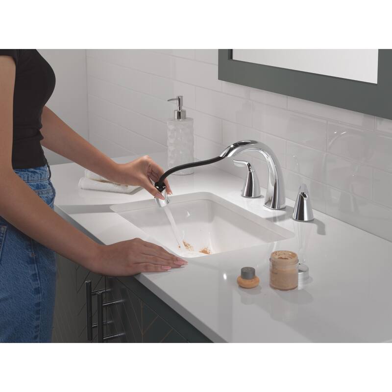 Delta 35840LF-PD Arvo 1.2 GPM Widespread Bathroom Faucet with Pull