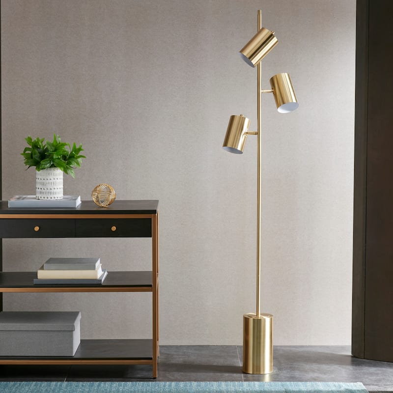 INK+IVY Alta 3-Light Metal Floor Lamp - Gold