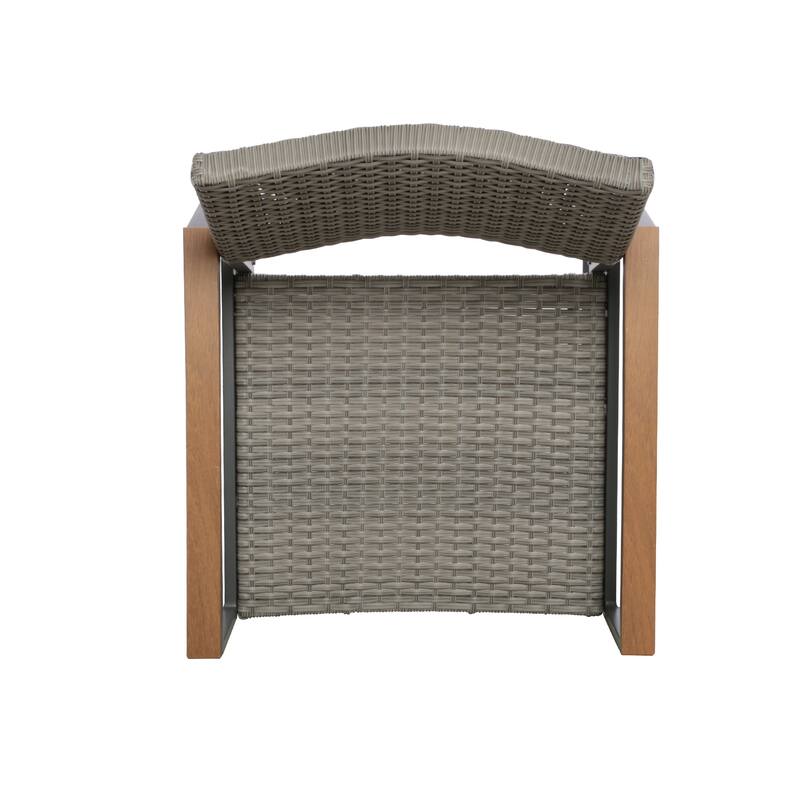 Westcott Outdoor 7 Piece Aluminum and Wicker Dining Set with Wood Top by Christopher Knight Home