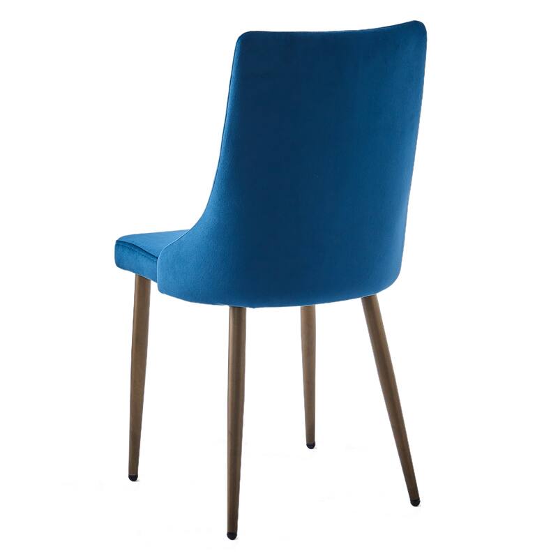 Mid-Century Velvet and Metal Dining Chair, Set of 4 - Black and Aged Gold