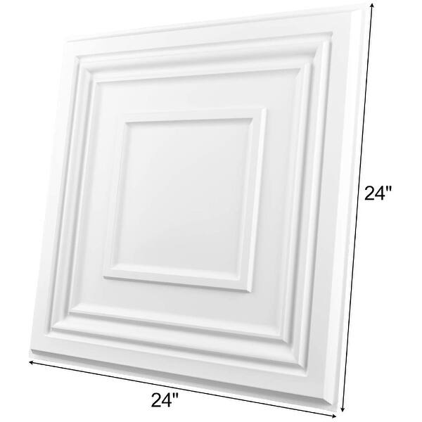 Art3d 3D Ceiling Tiles PVC Square Relief Design (48 Sq.Ft) Bed Bath