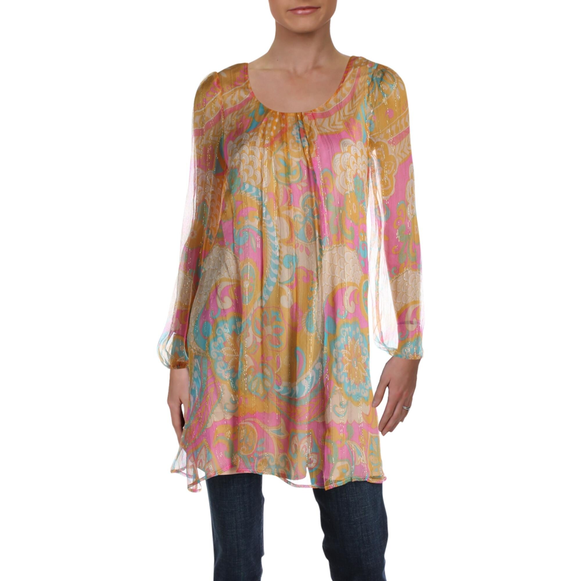 metallic tunic dress