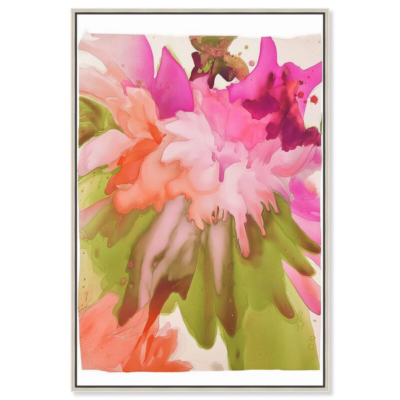 Vibrant Fluidity Floral IV Canvas by Art Remedy - Silver - 30" x 45"