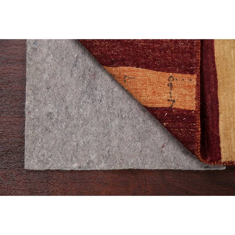 Contemporary Striped Gabbeh Kashkoli Area Rug Hand-knotted Wool Carpet - 3'2" x 5'2"