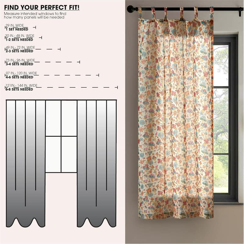 Urban Lifestyle Mushroom Sheer Curtain Panel