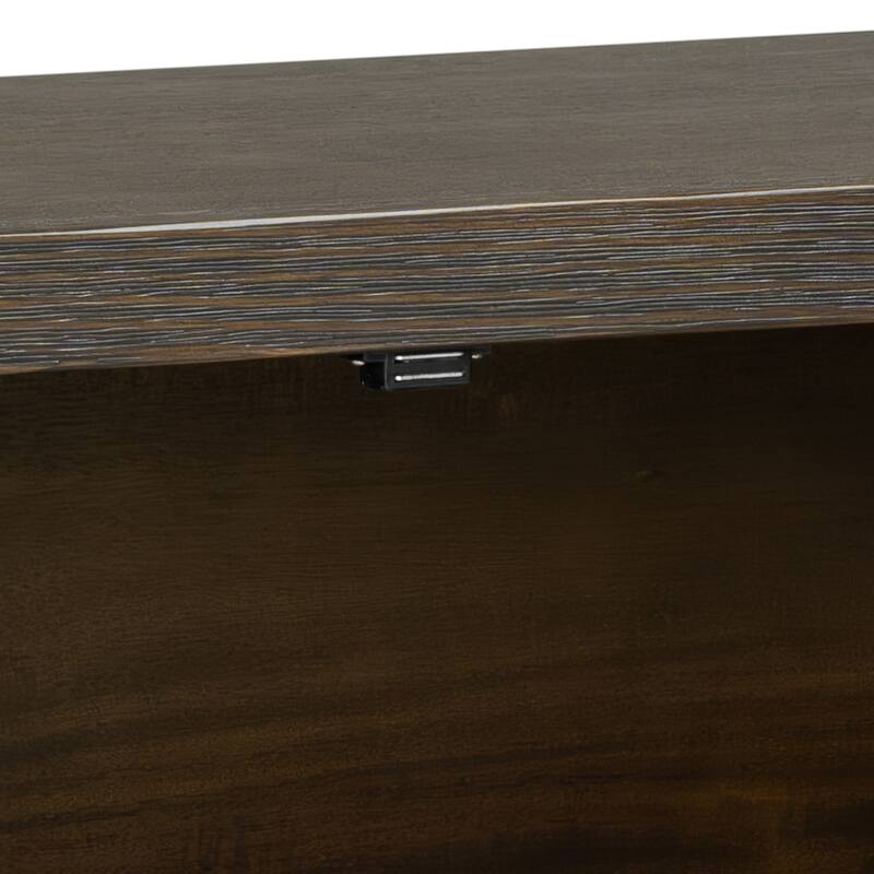 47.25"Sideboard with Pine Veneer and 2 Doors, Retro Buffet with Adjustable Feet, Wooden Storage Cabinet with Metal Handles