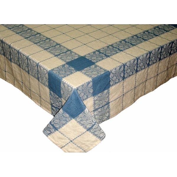 Handmade Floral Plaid Jacquard Tablecloth 100% Cotton - Rectangle Square Round & Towel