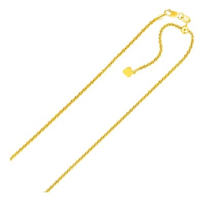 Sterling Silver in Yellow Finish 1.5mm Adjustable Sparkle Chain 22"