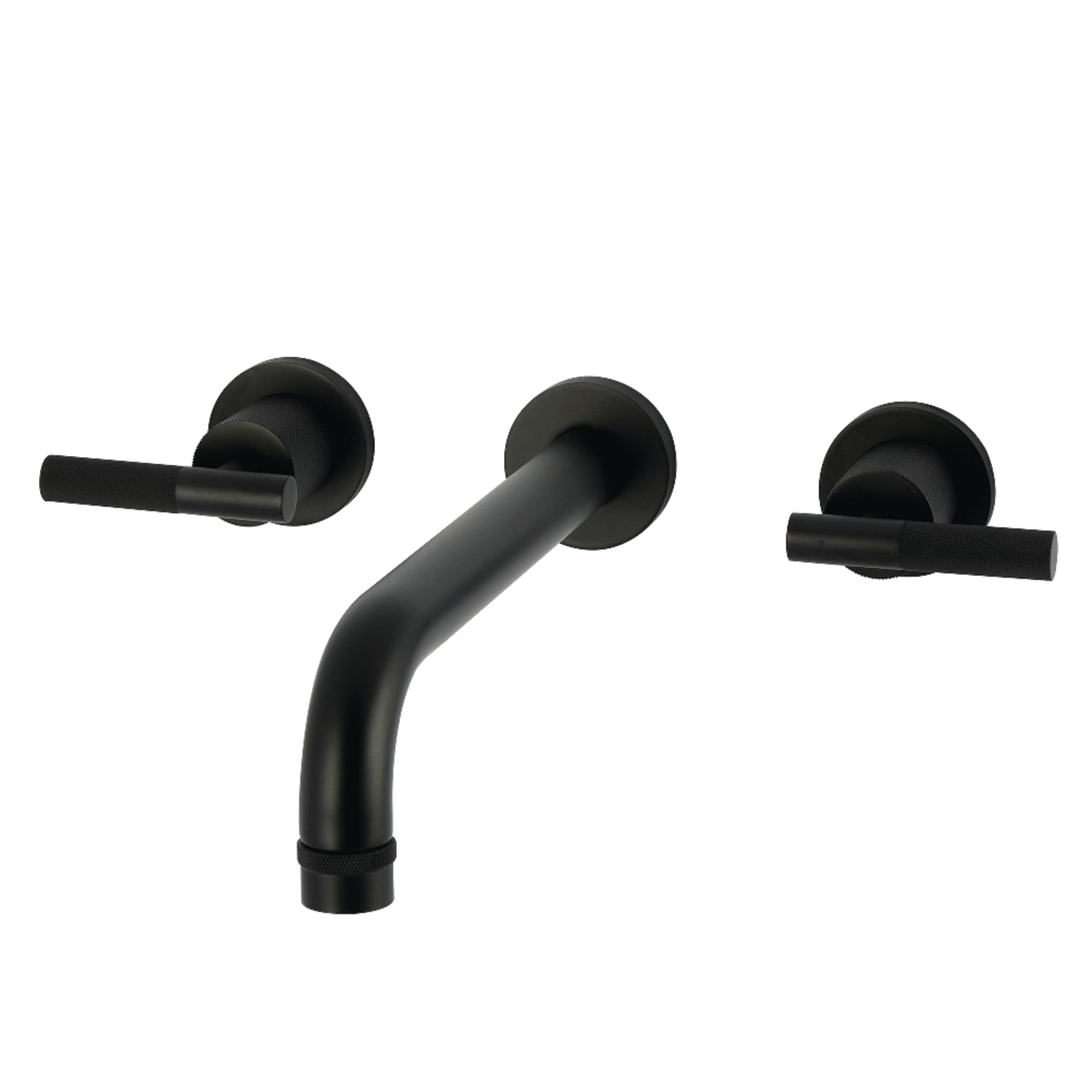 Kingston Brass Convergent Two-Handle Wall Mount Roman Tub Faucet with Knurled Handle