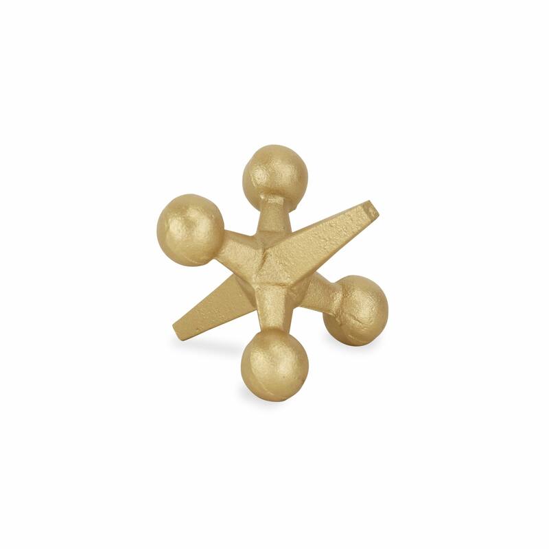 HomeRoots Petite Gold Jack Shaped Decorative Sculpture - 5' X '4.25' X '5