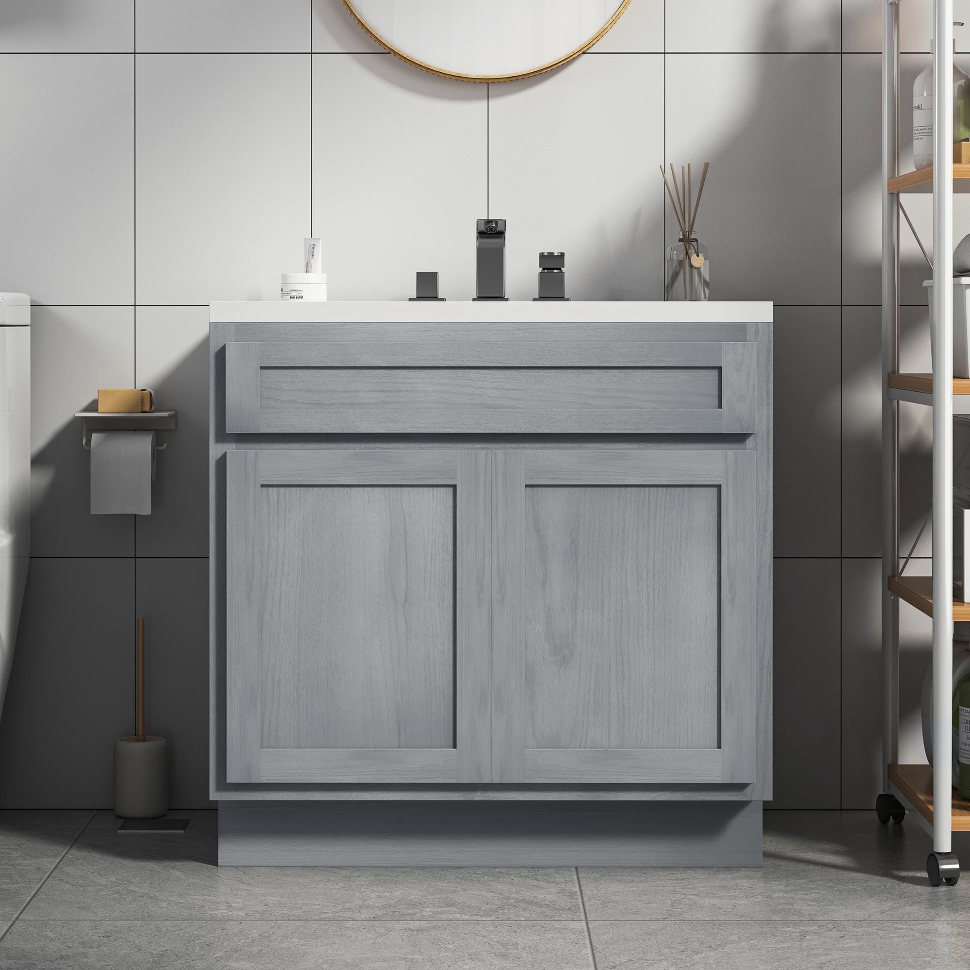 Vanity Art Montclair 39 Inch Bathroom Base Vanity Cabinet without Top