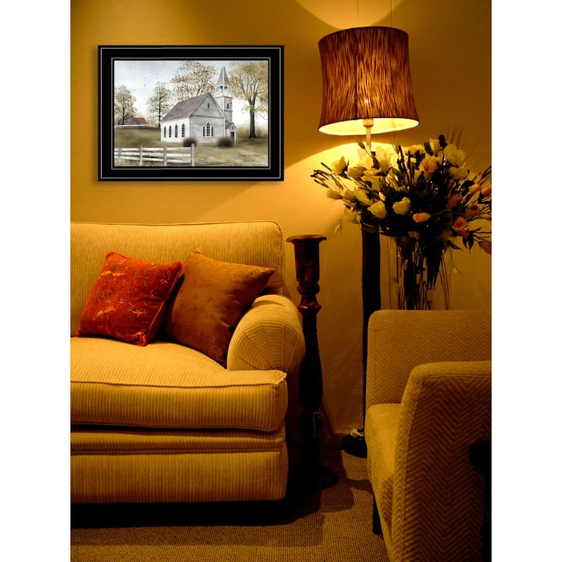 TrendyDecor4U Farmhouse "Sunday Go To Meetin" Framed Print Wall Art by Billy Jacobs - Earthtone