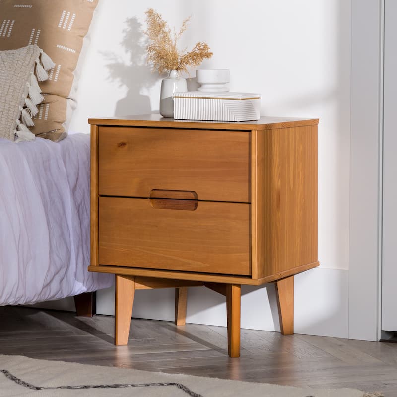 Middlebrook Mid-Century Solid Wood 2-Drawer Nightstand