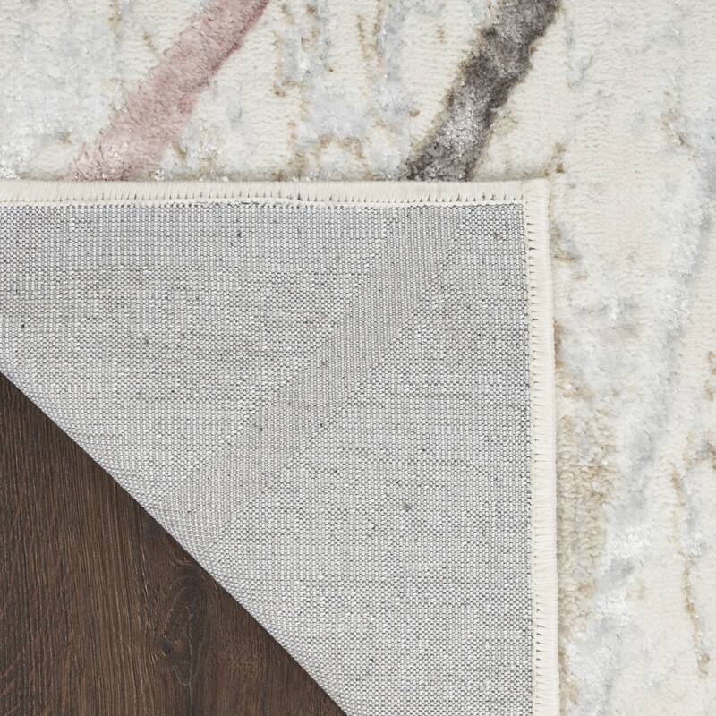 Juhef Power Loomed Abstract Modern Non Skid Stain Resistant Area Rug By HomeRoots - 118' X '94' X '0.39