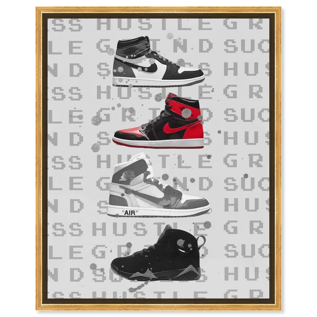 Notoriart Hype Sneakers Framed Sneaker 1 Piece Canvas Wall Art