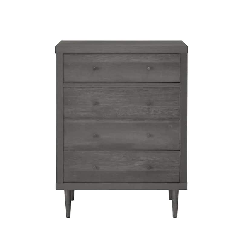 4-Drawer Vertical Chest with Metal Handle, Metal Frame and Wood Top for Bedroom