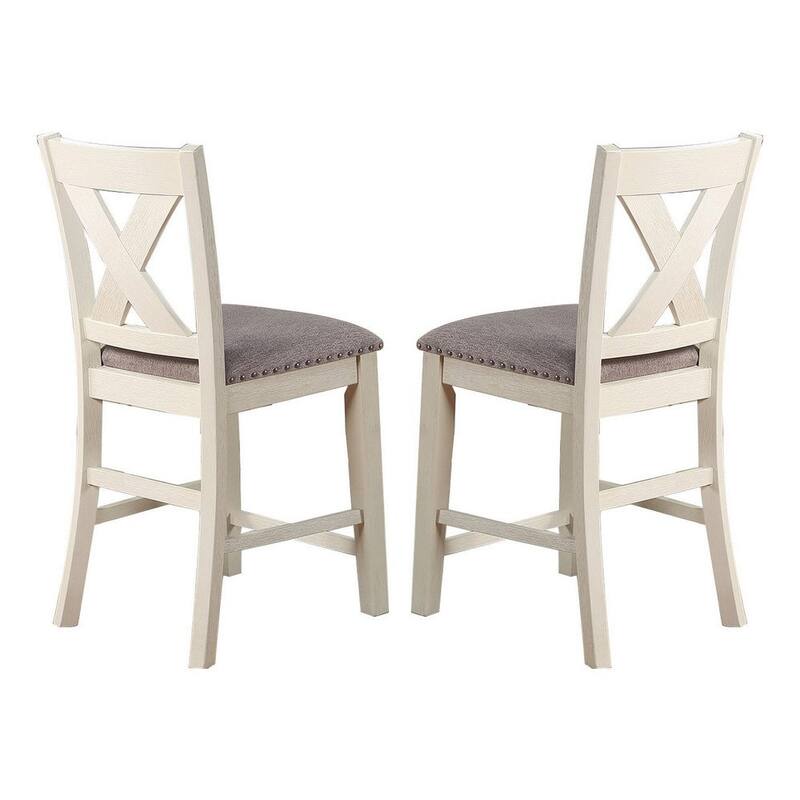 40 Inch Cottage Wood Counter Height Chair, Set of 2 - 40 H x21 W x 19 L