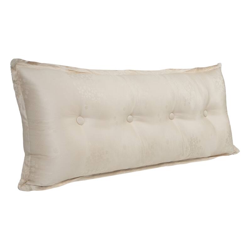 WOWMAX Headboard Pillow Bed Rest Body Pillow Back Support Reading - Full - Beige Polyester