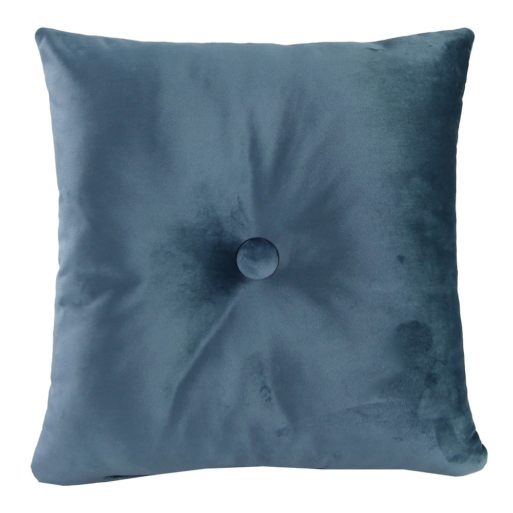 18" x 18" Solid Tufted Indoor Throw Pillow with Fabric Button