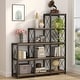 preview thumbnail 8 of 17, Corner Bookshelf 9-cube Stepped Etagere Bookcase - N/A Brown