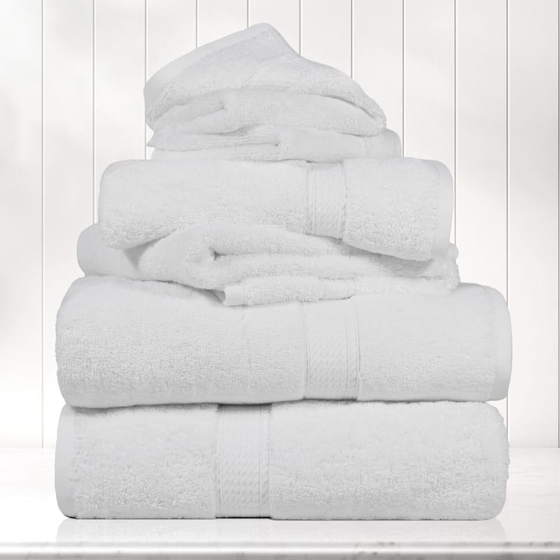 Blue Nile Mills Luxury 6-Piece Egyptian Cotton Towel Set, Thick Absorbent Bathroom Towels