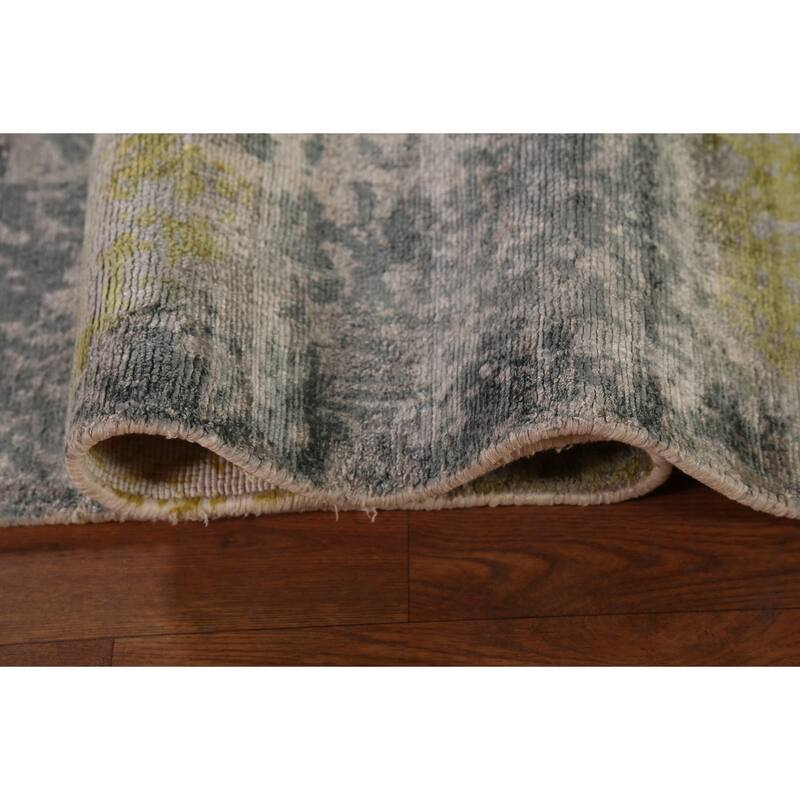 Modern Abstract Indian Area Rug Handmade Wool Carpet - 8'11"x 11'10"