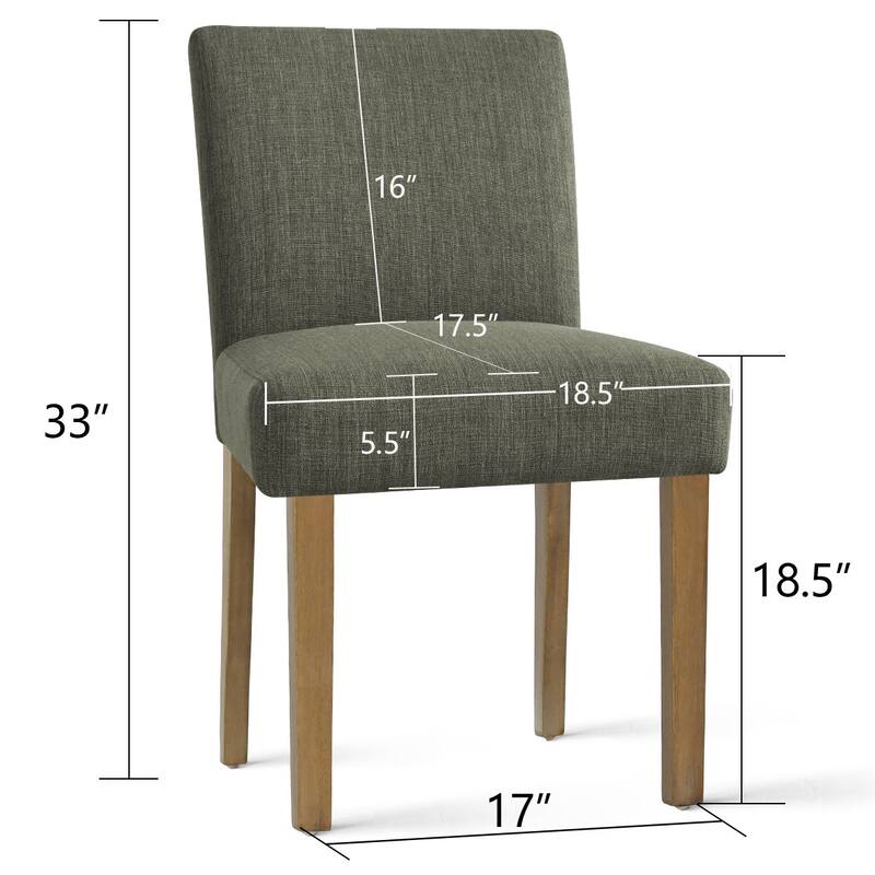 Linen Upholstered Solid Wood Dining Chair (Set of 2)