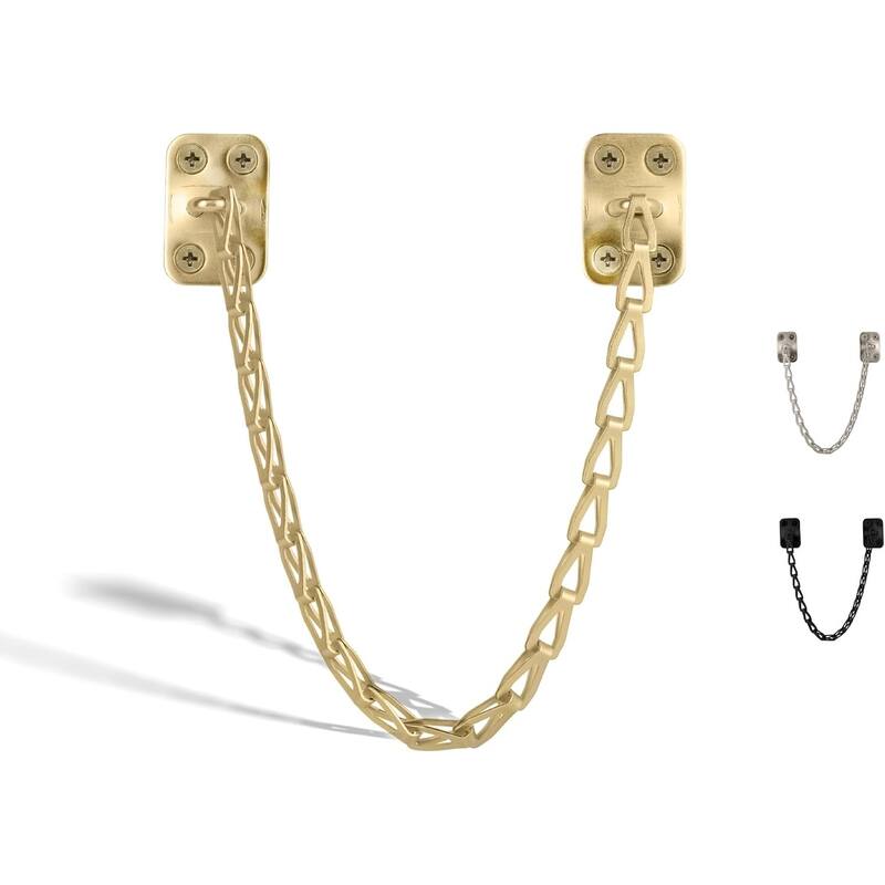 Mega Handles 12-Inch Transom Door Chain – Heavy-Duty Chain Stopper for Transom Windows, Cabinet Doors, Lids & Safety Restraint - 12 in - Satin Brass