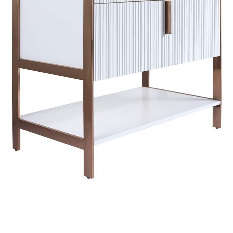 Fine Fixtures Serenity Modern Bathroom Vanity with White Glass Top