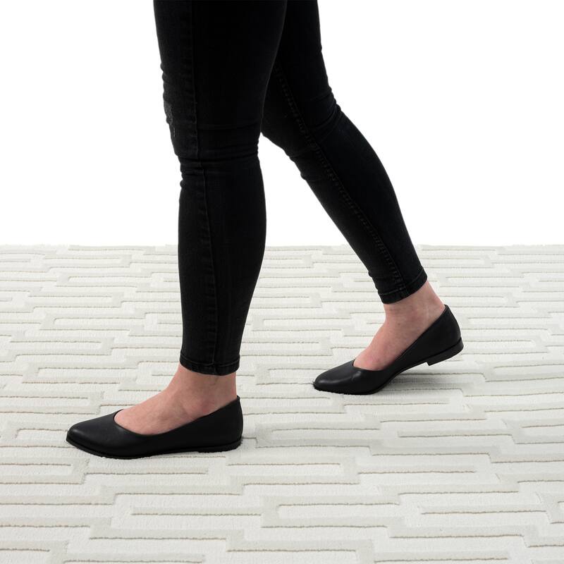 Abani Neutral NTL120A Cream Seamless Geometric Pattern Area Rug