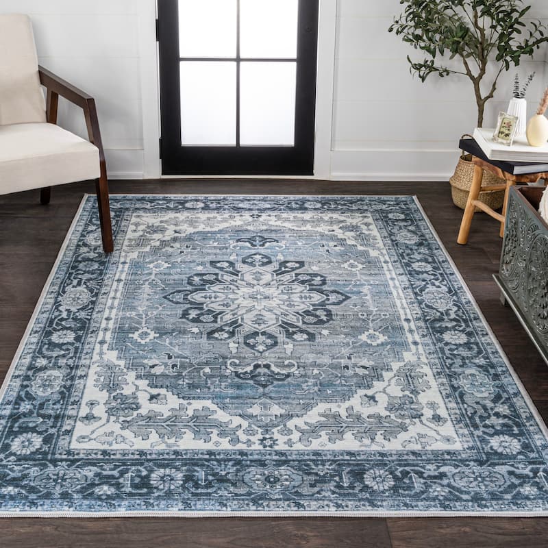 JONATHAN Y Maris Ornate Medallion Machine Washable Area Rug