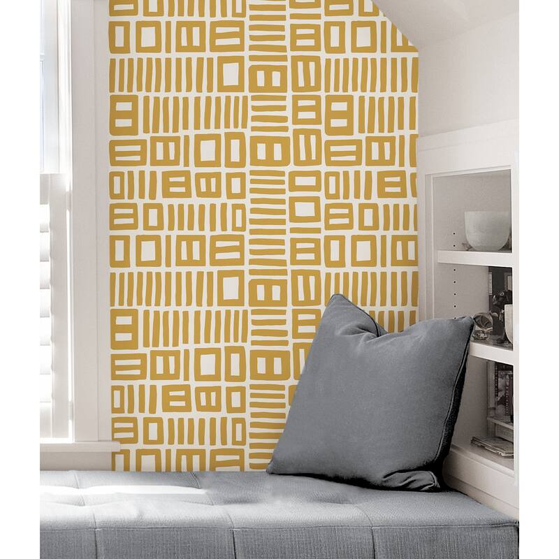 Black Pepper Paperie Yellow Traverse Peel & Stick Wallpaper