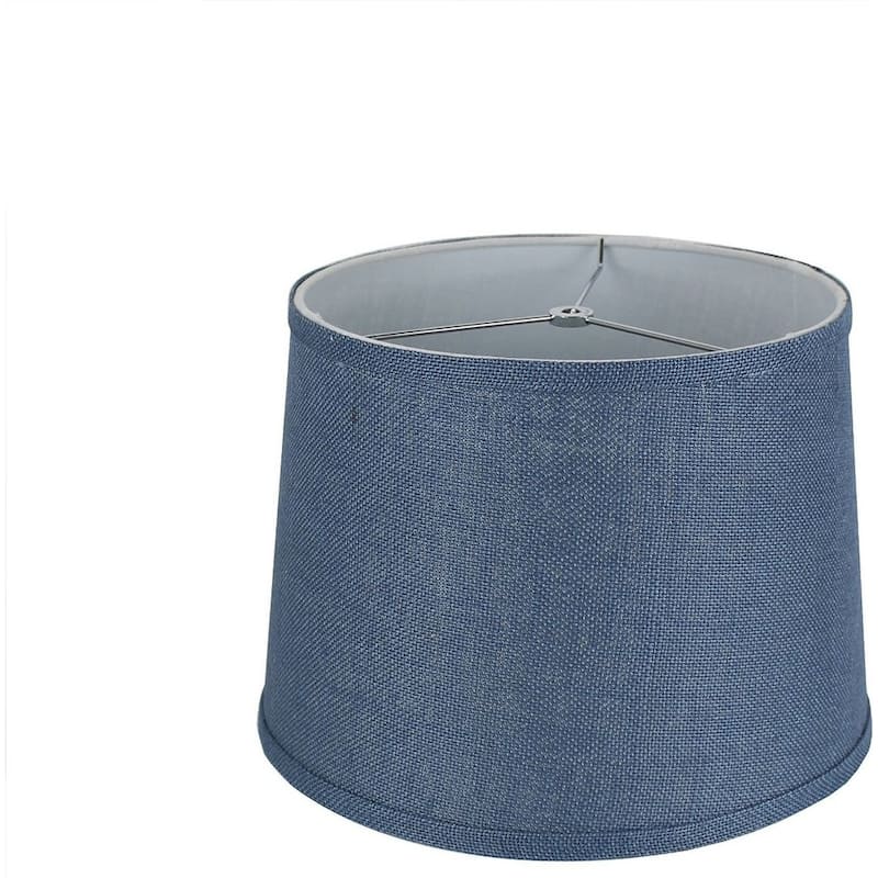 French Drum Burlap Lampshade, 12" to 16" Bottom Size