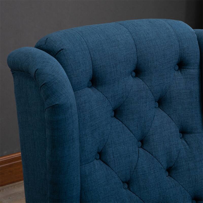 Button-Tufted Accent Chair with High Wingback