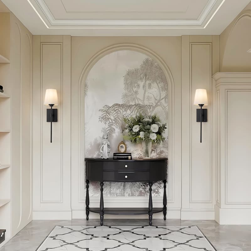 C Cattleya Battey-Operated Rechargeable 3000K Indoor Wall Sconce with Fabric Shade