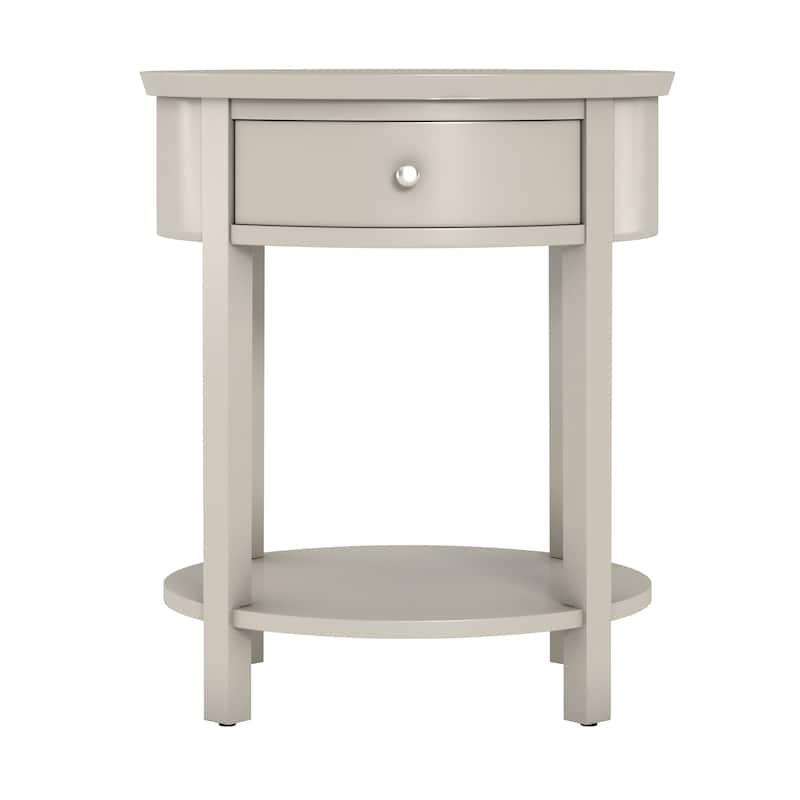 Fillmore 1-Drawer Oval Wood Shelf Accent End Table by iNSPIRE Q Modern